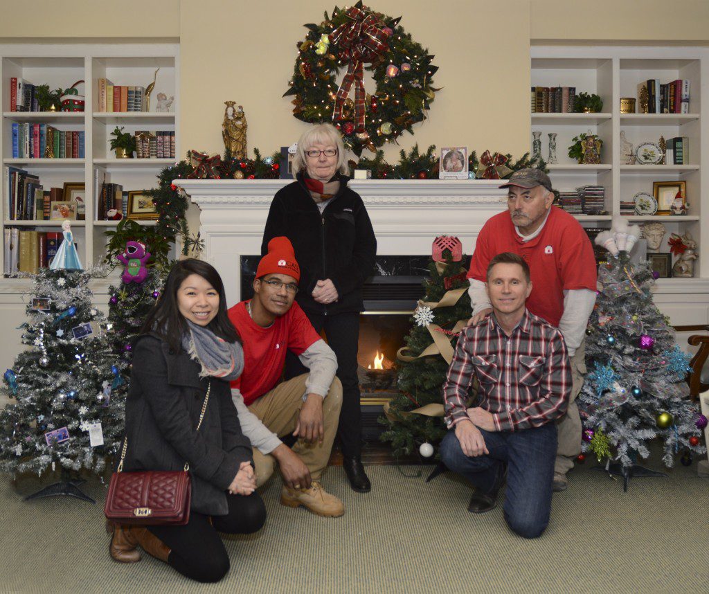 The Case team delivers the trees to Bartholomew House