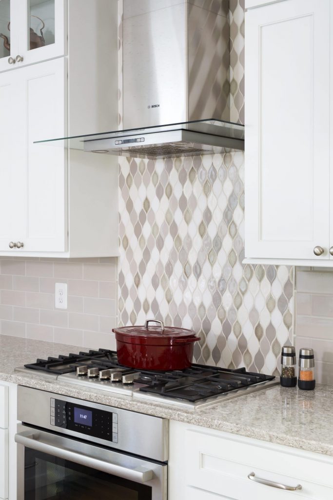 Gray stove with backsplash