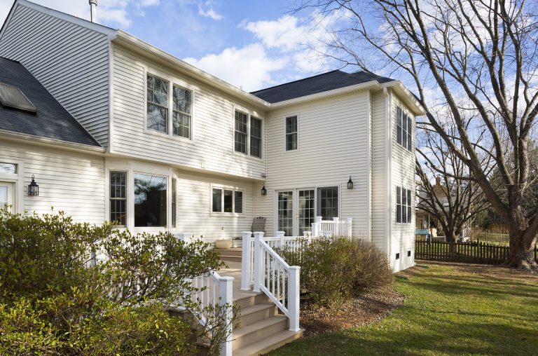 large deck addition to back of Maryland home