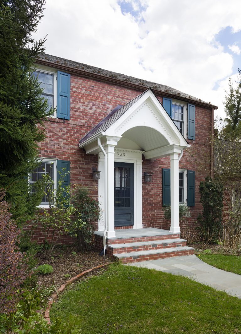 updated front entryway on traditional DC home