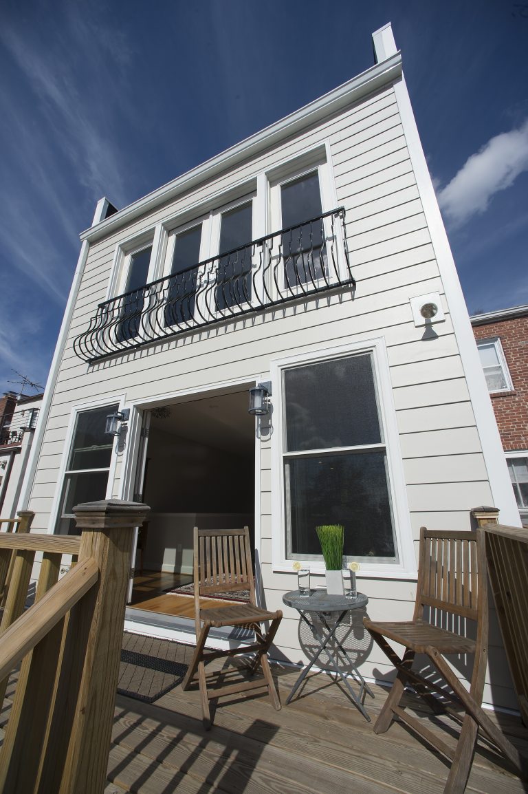 double doors leading to back deck