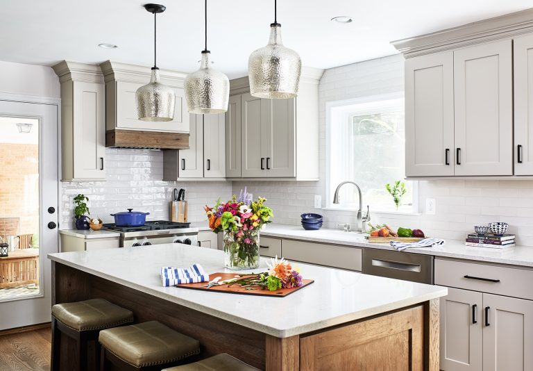 maryland kitchen with spacing pendant hanging lamps lights over a kitchen island